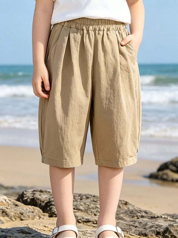 Children's Casual Elastic Waist Capris - Lilixa.store