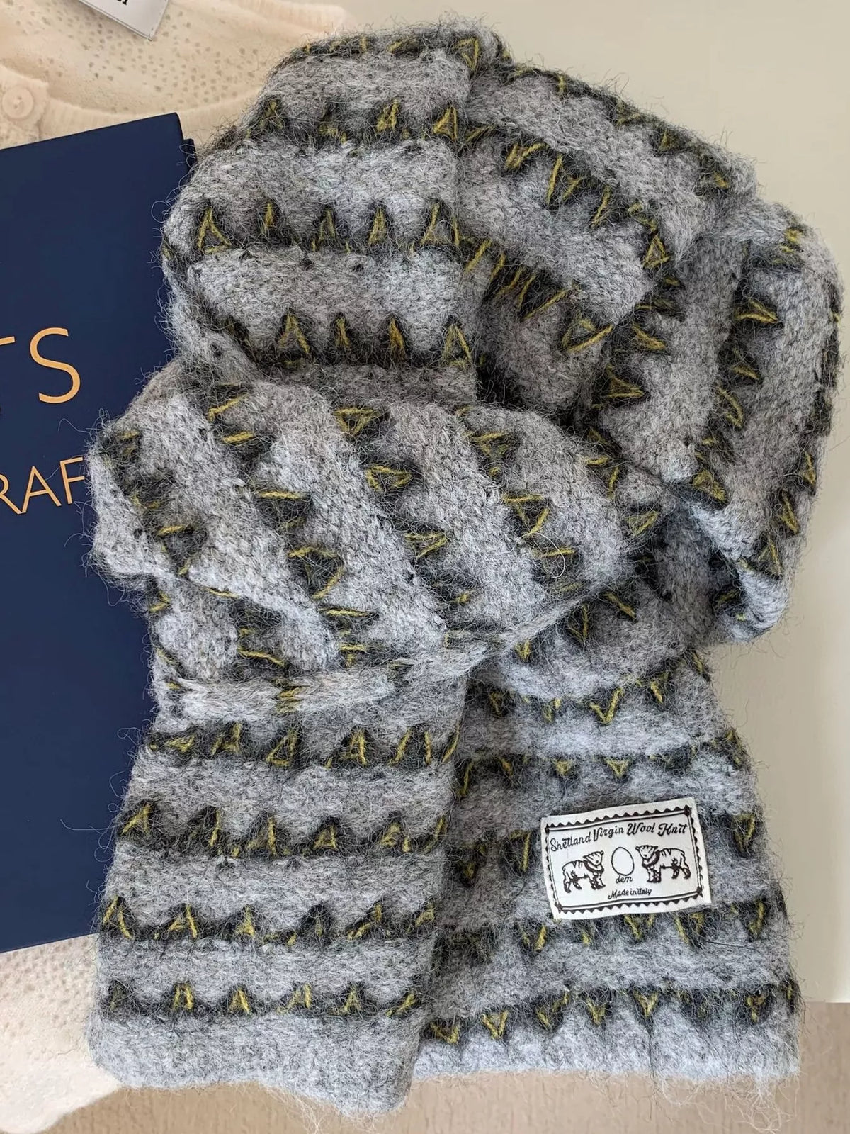 Vintage Knitted Pattern Scarf - Lilixa.store