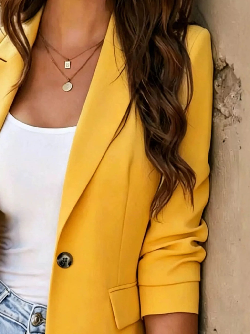 Full Size Single-Breasted Lapel Collar Blazer Plus Size - Lilixa.store