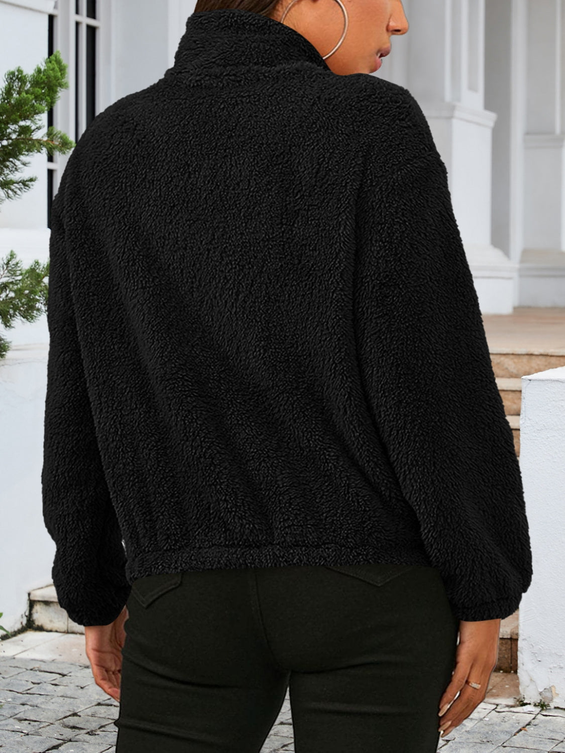 Zip Up Turtleneck Long Sleeve Jacket, view 6
