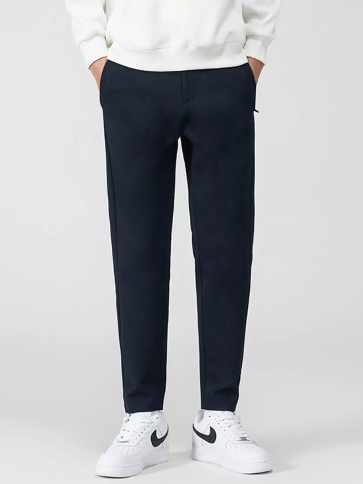 Men's Plus Size Slim-Fit Stretch Pants in Dark Navy