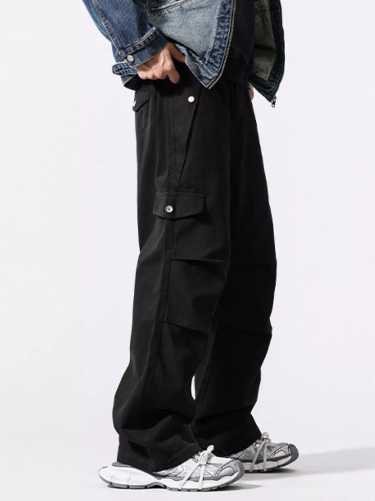 Men's Drawstring Wide Leg Pants, view 5