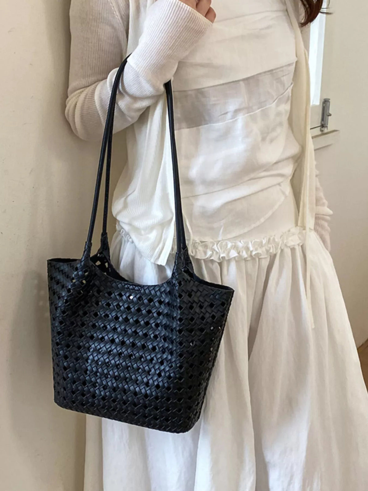 Woven Leather Shoulder Bag - Lilixa.store