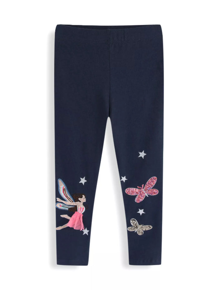 Children's Fairy Embroidered & Sequin Butterfly Leggings - Lilixa.store