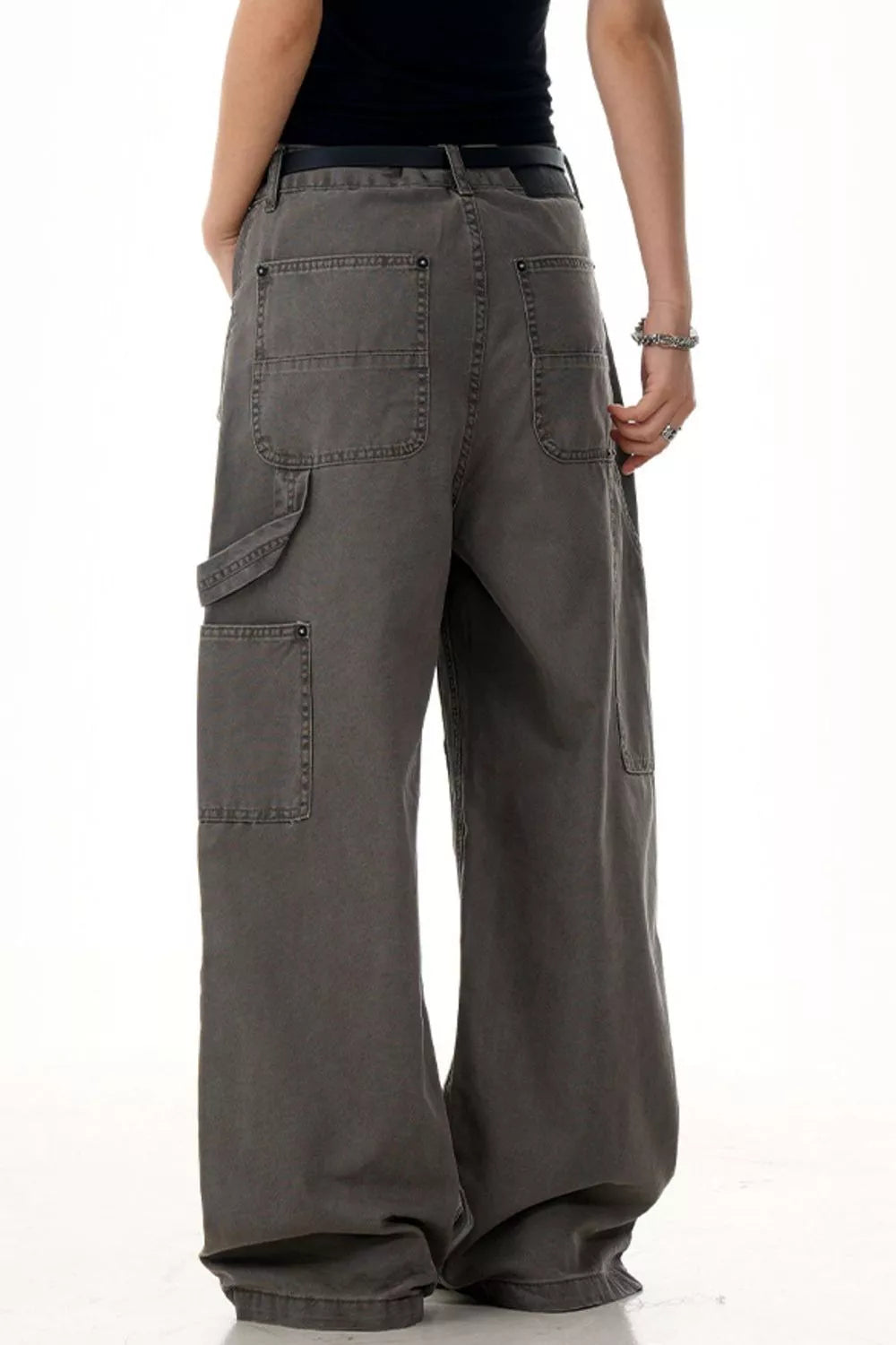 Men's Raw Hem Wide Leg Pants, view 2