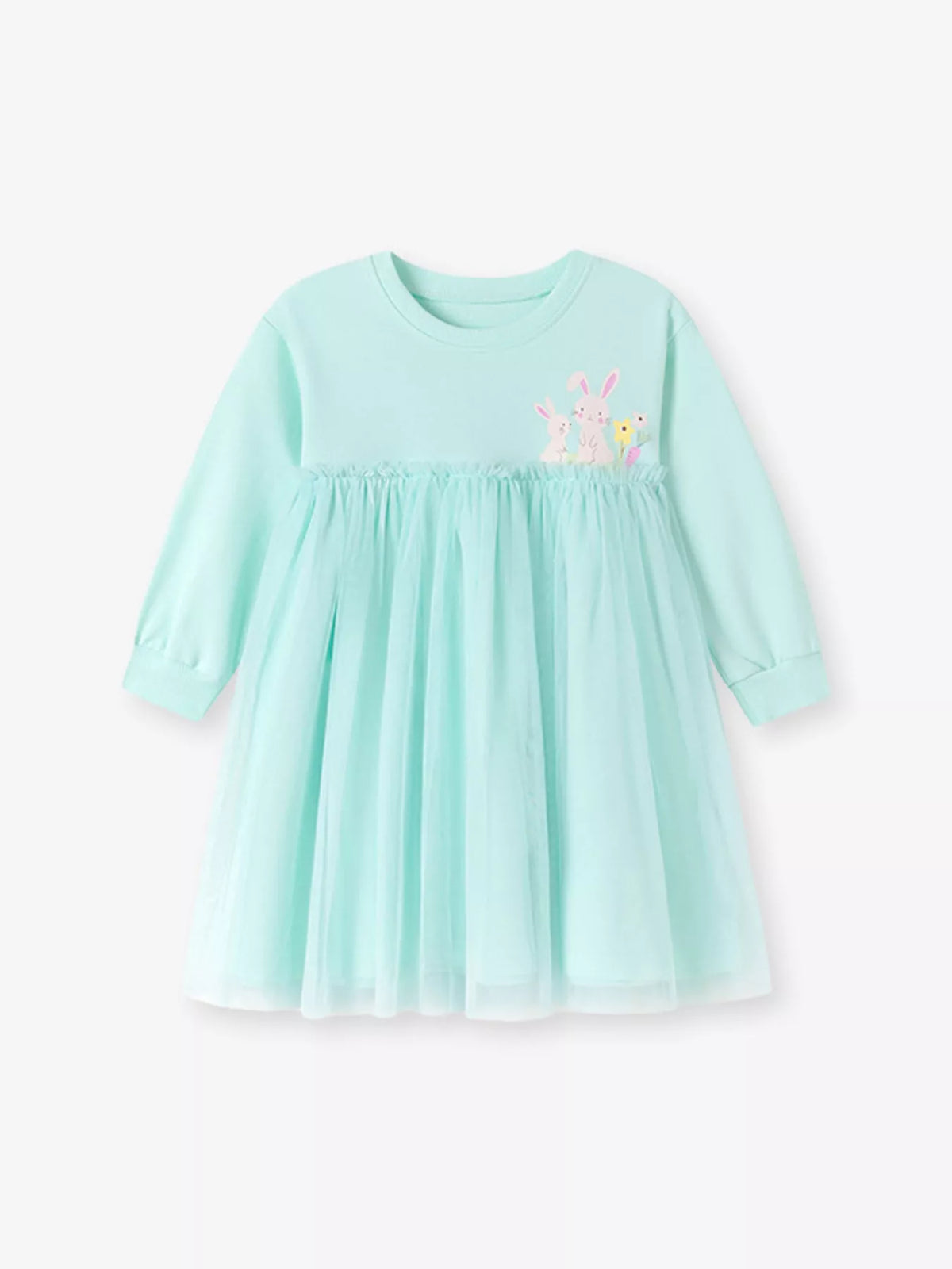 Children's Bunny Round Neck Tulle Dress - Lilixa.store