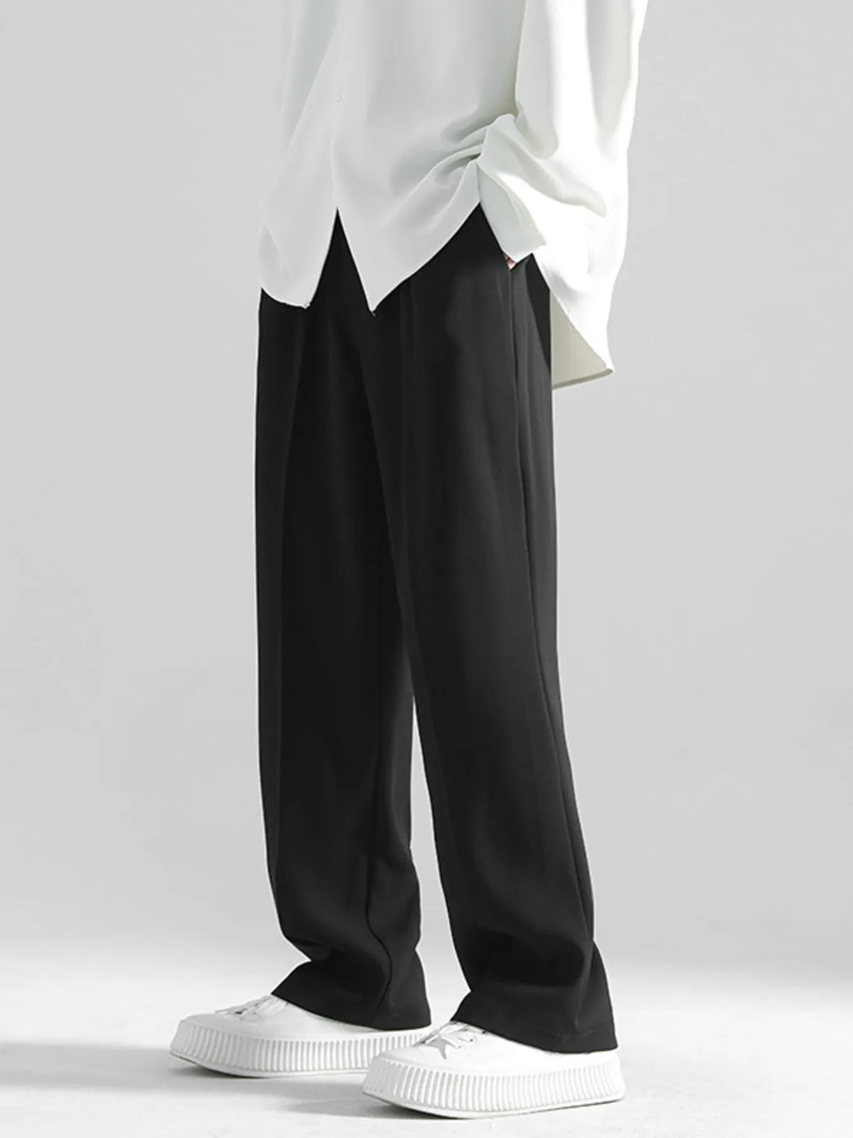 Men's Full Size Loose Fit Casual Pants Plus Size in Black