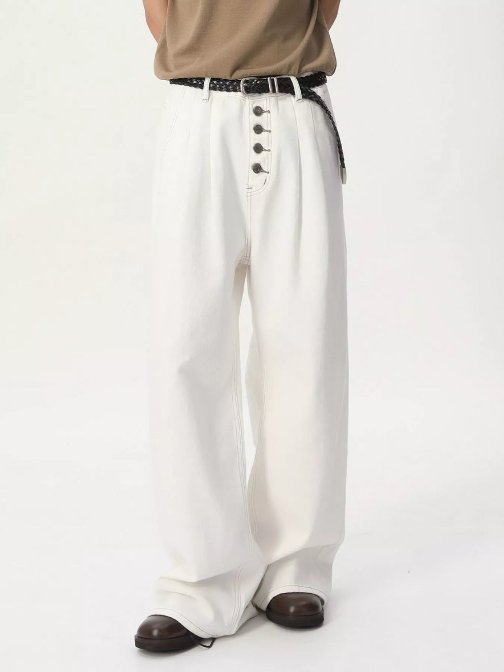 Men's Button-Fly Wide Leg Jeans - Lilixa.store