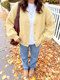 Button Up V-Neck Cardigan - Lilixa.store