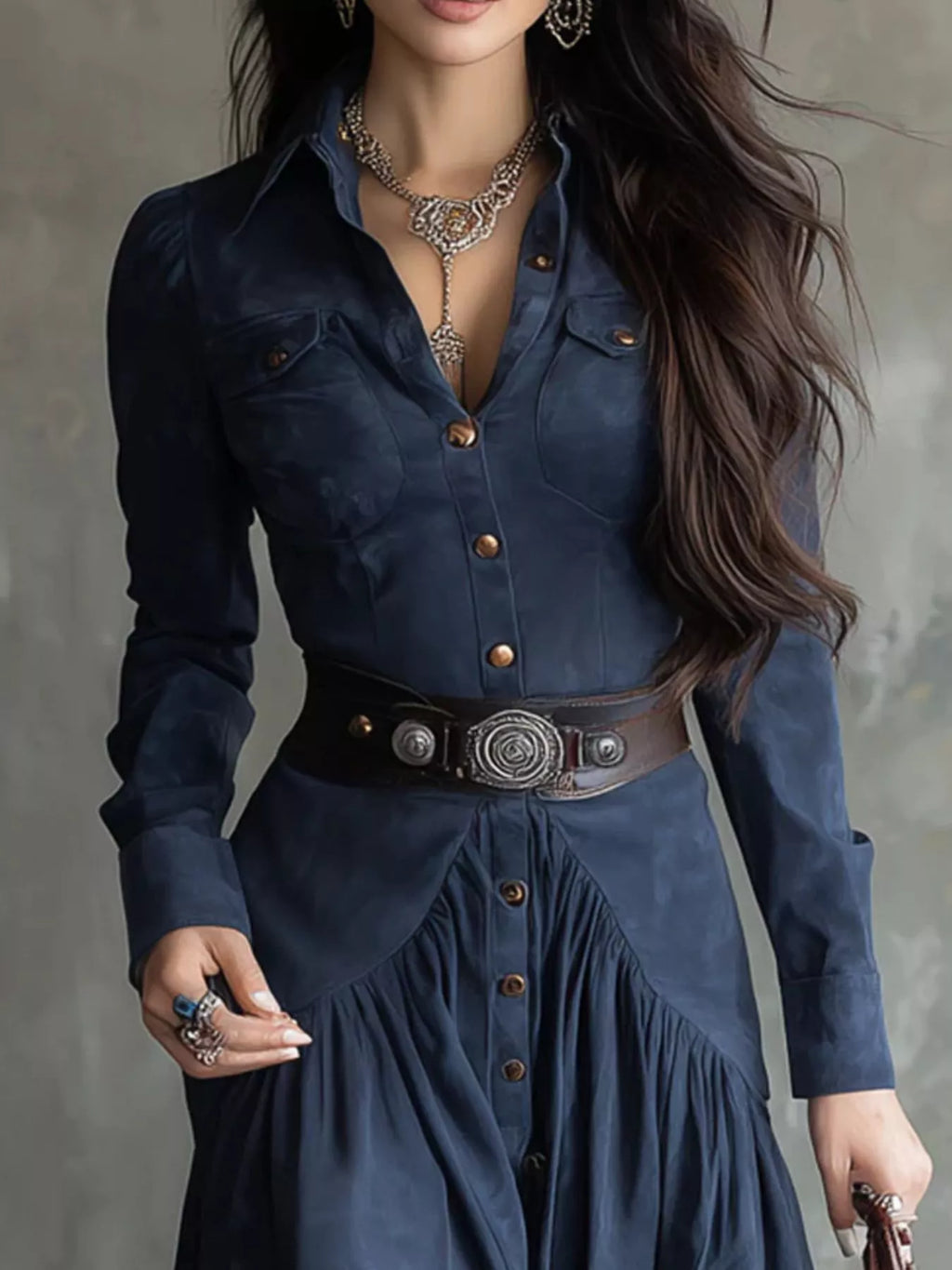 Button-Down High-Low Shirt Dress - Lilixa.store