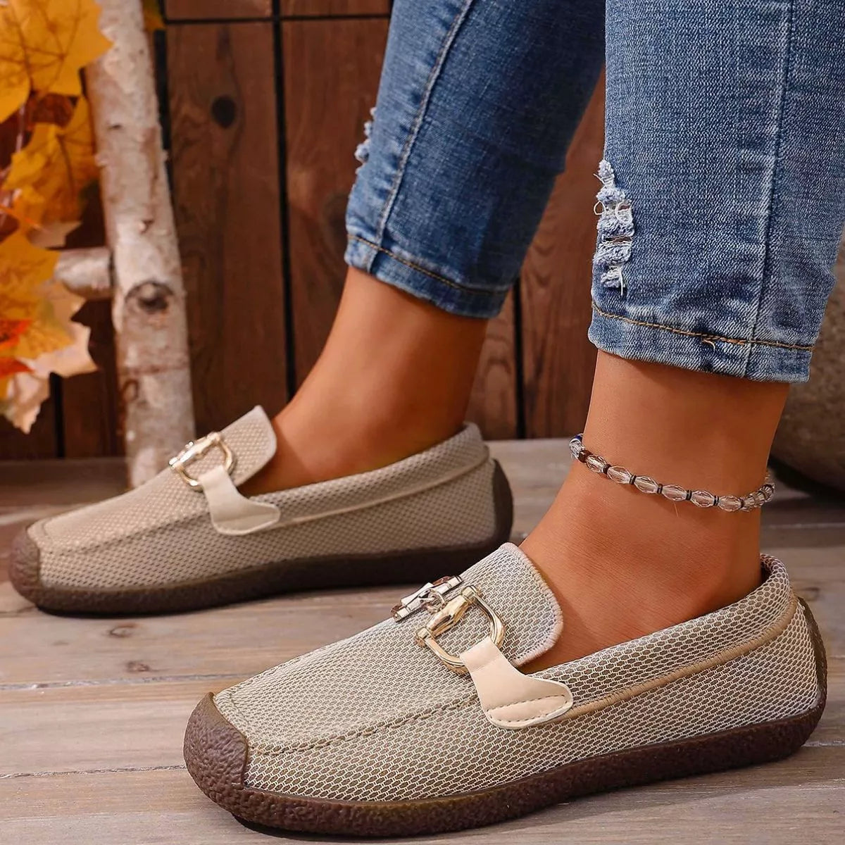 Round Toe Flat Slip-Ons, view 4