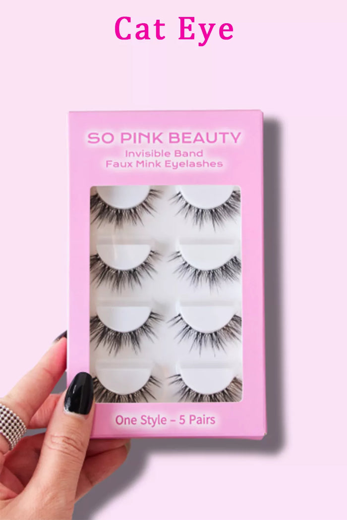 SO PINK BEAUTY Faux Mink Eyelashes 5 Pairs - Lilixa.store