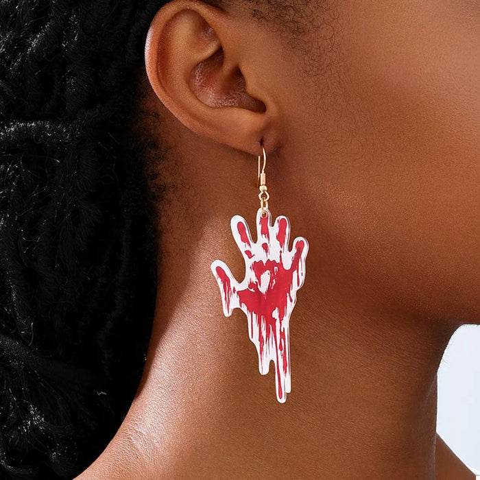 Halloween Bloody Hand Dangle Earrings - Lilixa.store