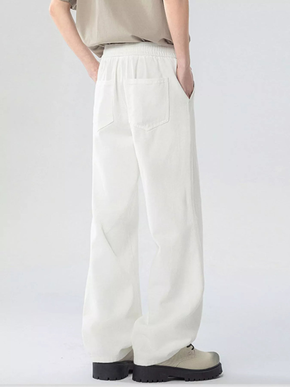 Men's Full Size Loose Fit Drawstring Linen Pants Plus Size, view 2