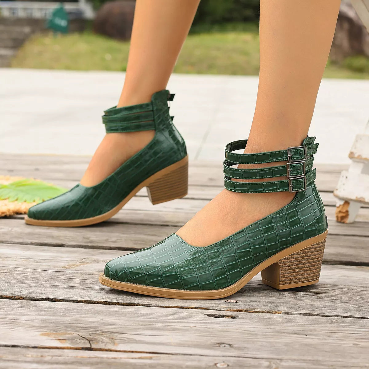 Point Toe Block Heels Pumps - Lilixa.store
