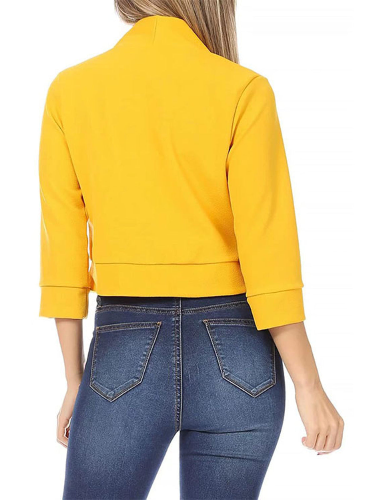 Full Size Cropped Open Front Blazer Plus Size - Lilixa.store