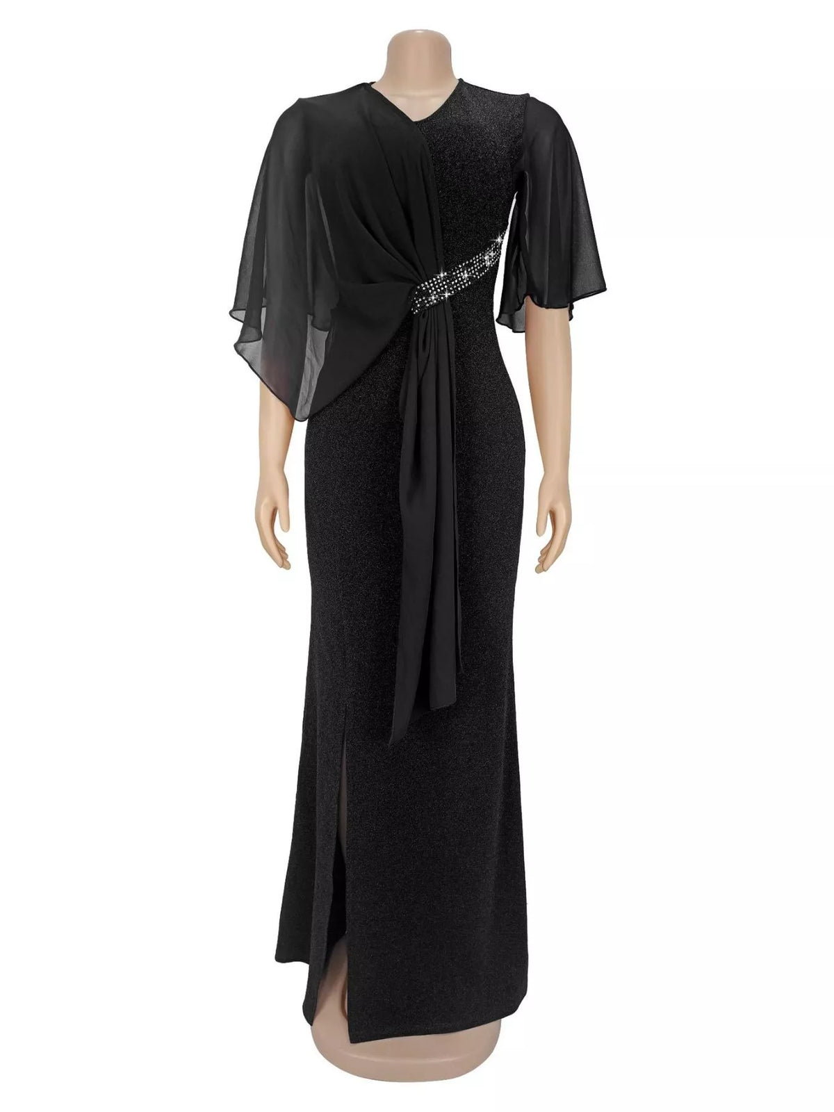 Slit Flutter Sleeve Maxi Dress - Lilixa.store