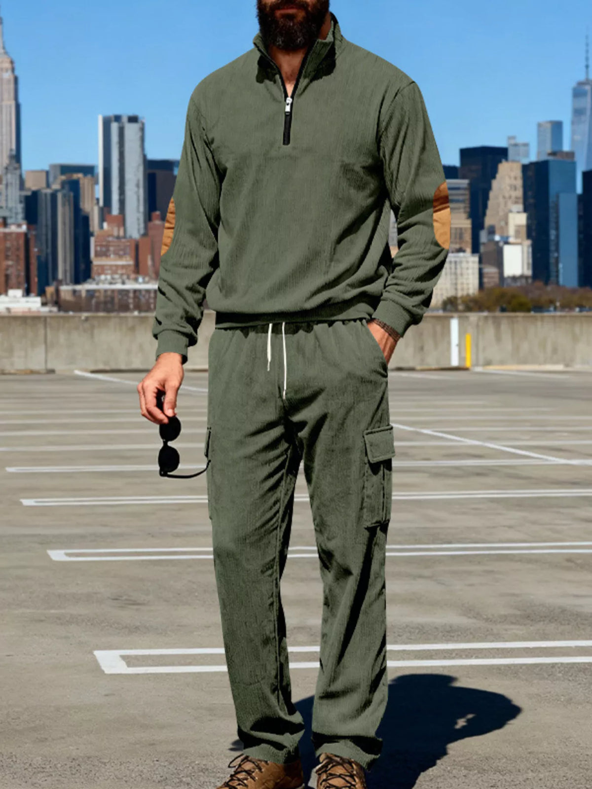 Men's Full Size Casual Long Sleeve Top & Pants Set Plus Size - Lilixa.store