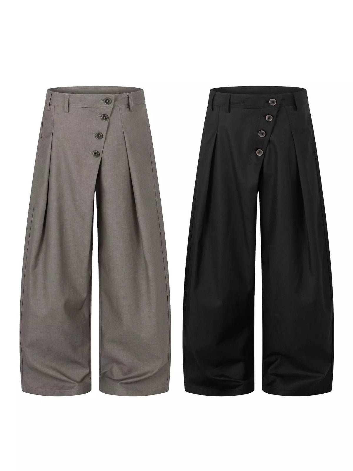 Men's Asymmetrical Button Wide-Leg Pants - Lilixa.store
