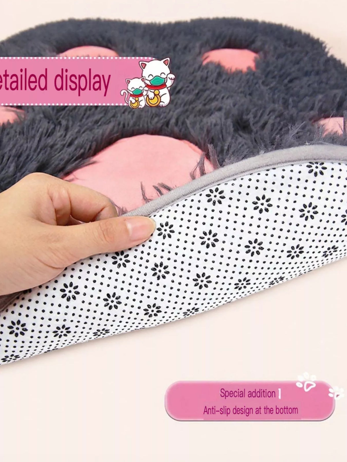 Cute Paw Shape Plush Pet Mat - Lilixa.store