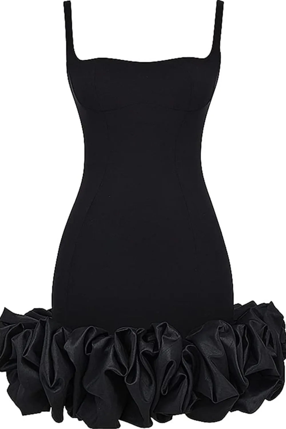 Ruched Square Neck Sleeve Mini Dress - Lilixa.store