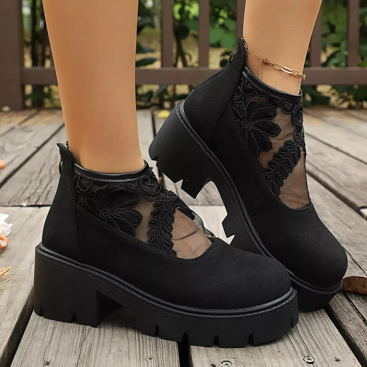 Round Toe Platform Loafers - Lilixa.store