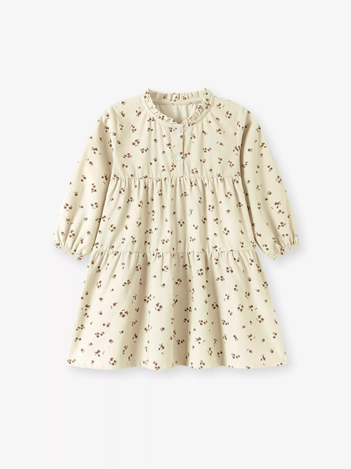Children's Floral Print Tiered Long Sleeve Dress - Lilixa.store