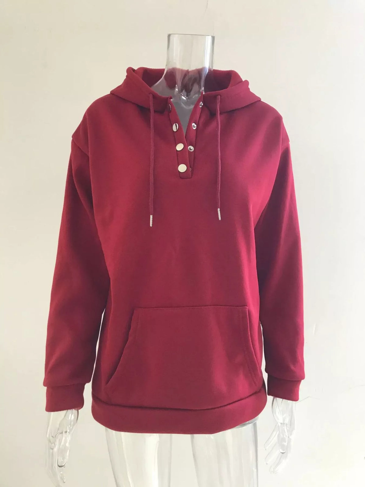 Full Size Kangaroo Pocket Drawstring Long Sleeve Hoodie Plus Size - Lilixa.store