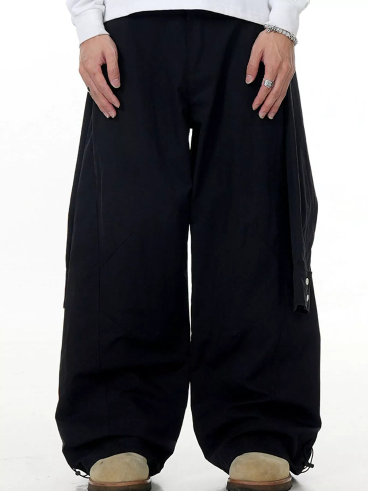 Men's Wide-Legged Casual Pants in Black