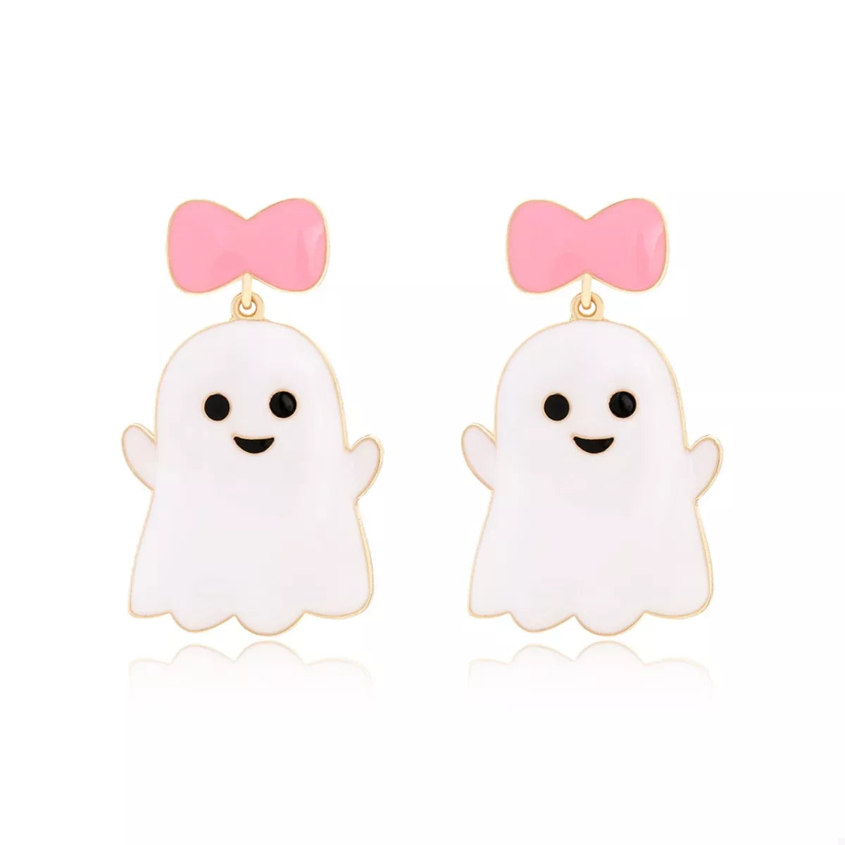 Halloween Ghost Dangle Earrings with Bow - Lilixa.store