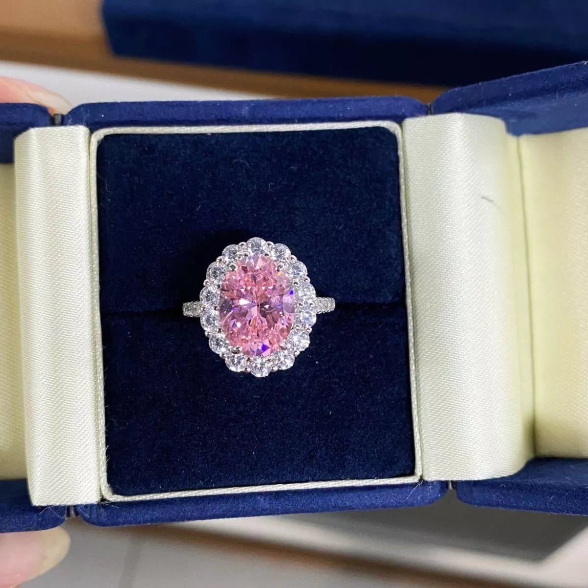 925 Sterling Silver Zircon Round Ring