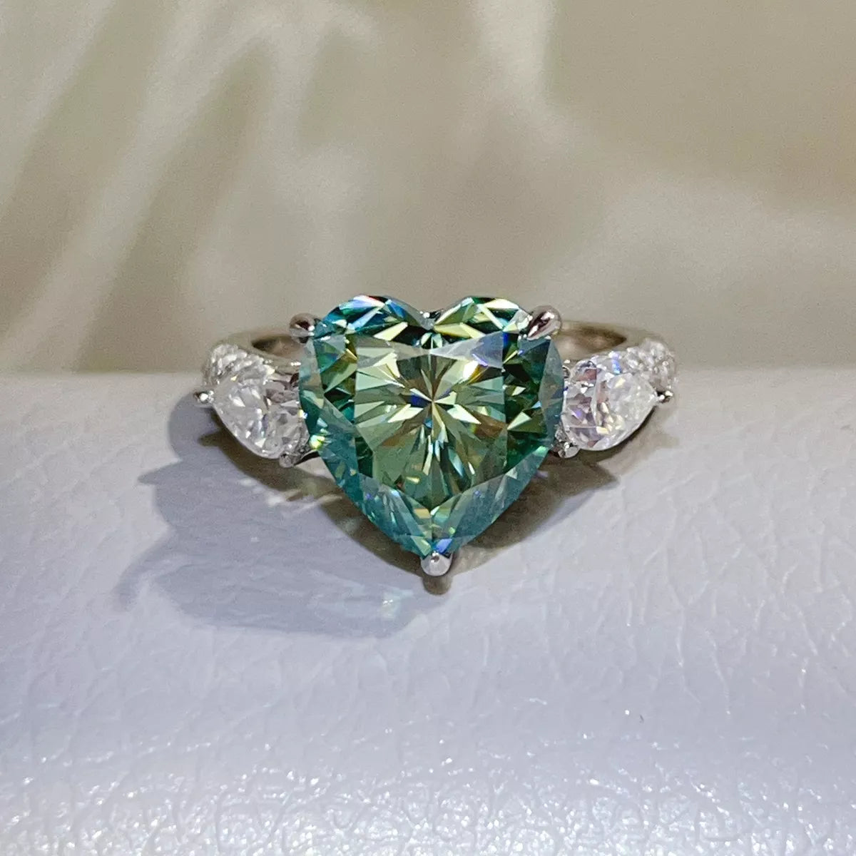 6 Carat 925 Sterling Silver Moissanite Heart Ring