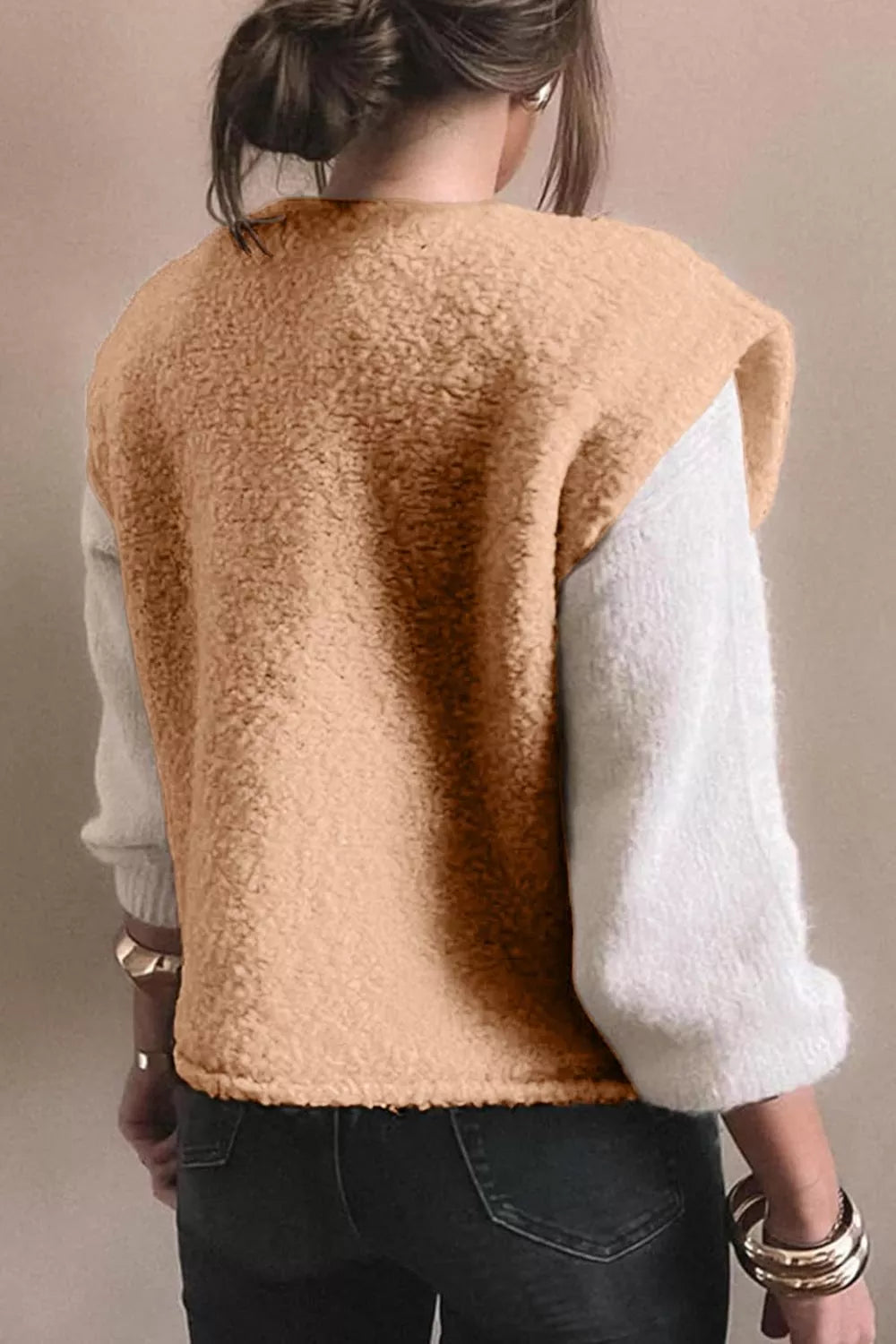 Fleece Button-Down Vest Coat - Lilixa.store