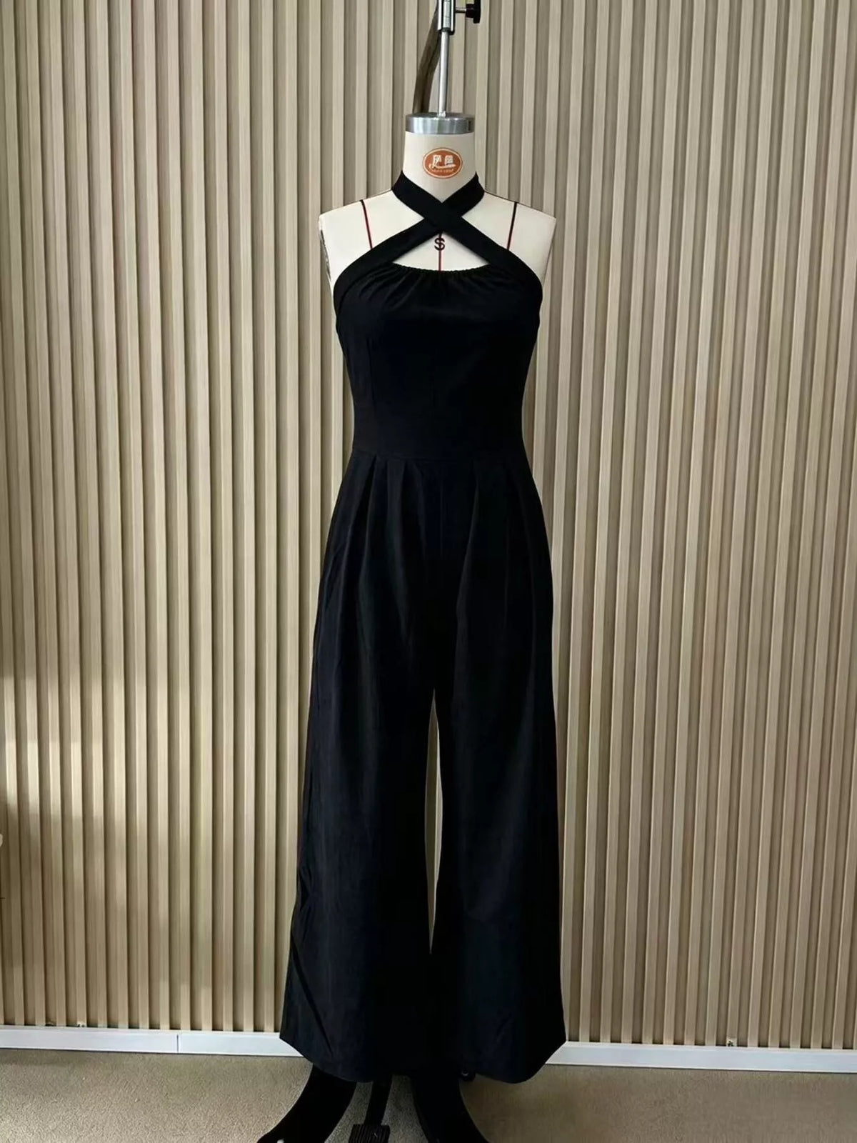 Full Size Halter Neck Wide-Leg Jumpsuit Plus Size, view 12