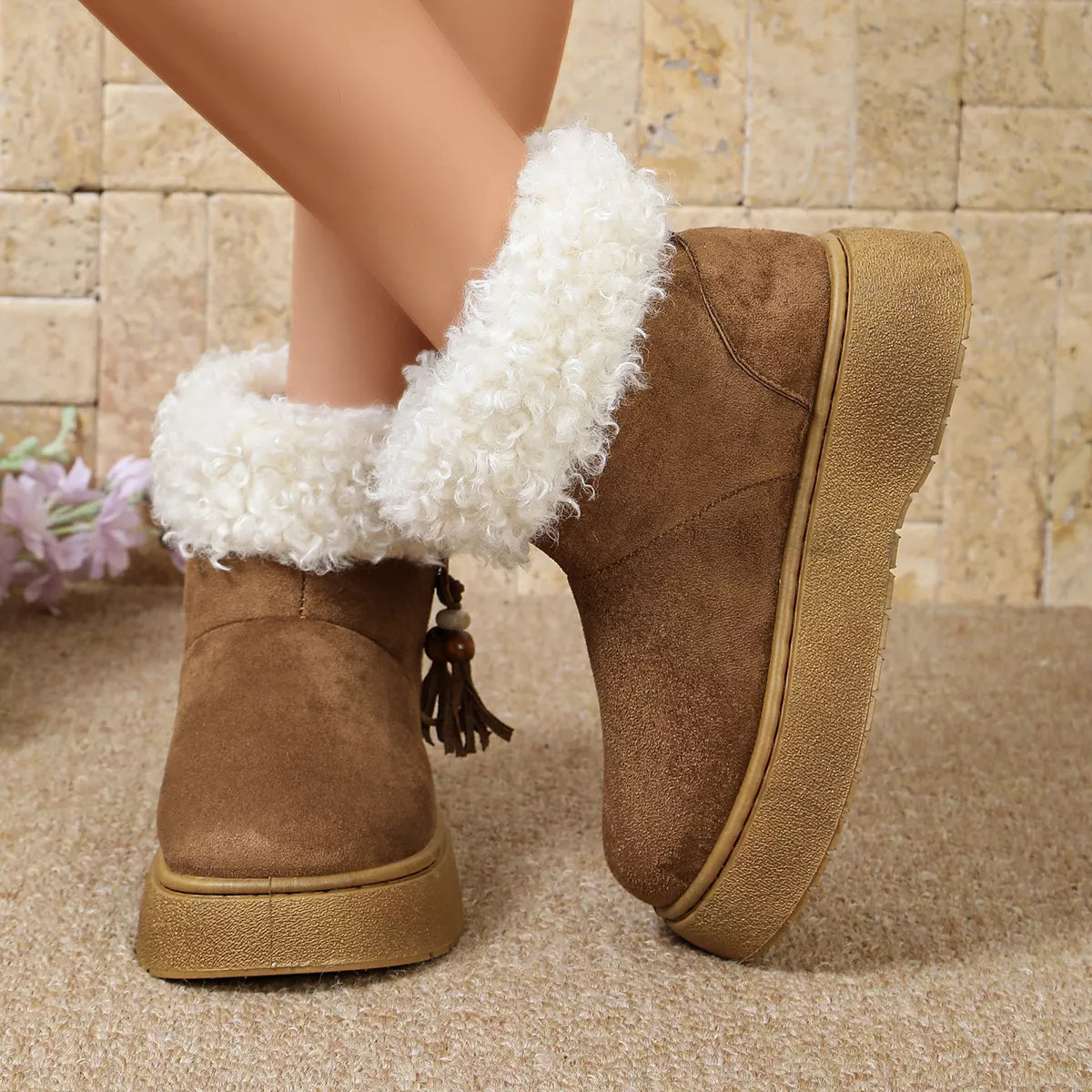 Round Toe Platform Boots - Lilixa.store