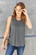 Basic Bae Full Size Round Neck Curved Hem Tank - Lilixa.store