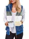 Color Block Zip Up Vest Coat - Lilixa.store
