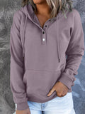 Full Size Kangaroo Pocket Drawstring Long Sleeve Hoodie Plus Size - Lilixa.store