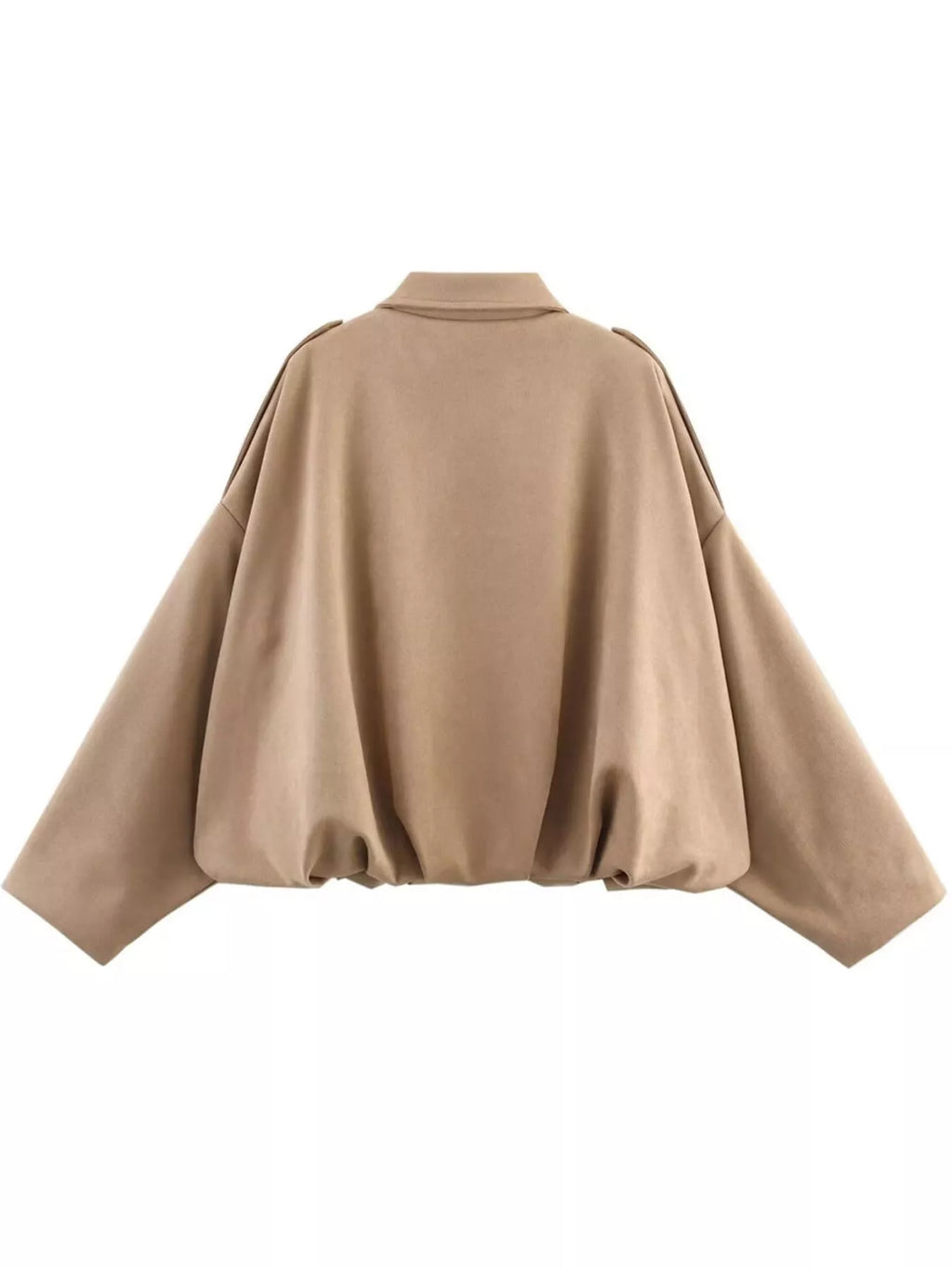 Collared Neck Dropped Shoulder Jacket - Lilixa.store