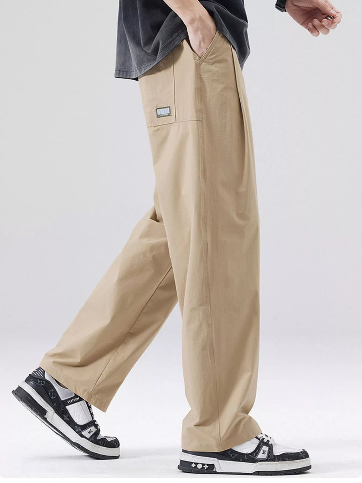 Men's Full Size Basic Style Wide Leg Pants Plus Size, view 2