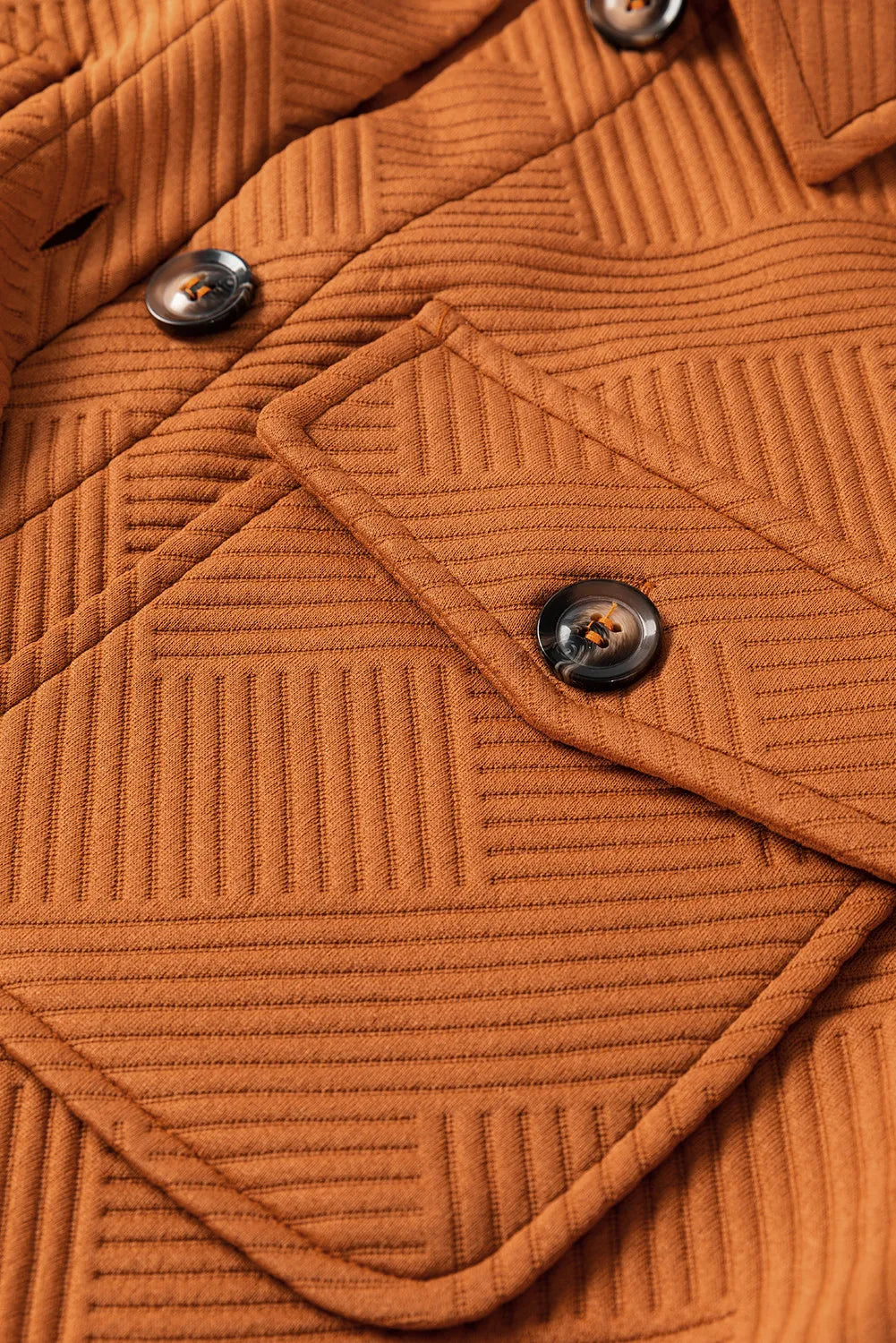 Textured Button Down Collared Neck Coat - Lilixa.store