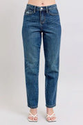 Judy Blue Full Size High Waisted Rigid Magic Non-destroy Straight Leg Jeans Plus Size - Lilixa.store