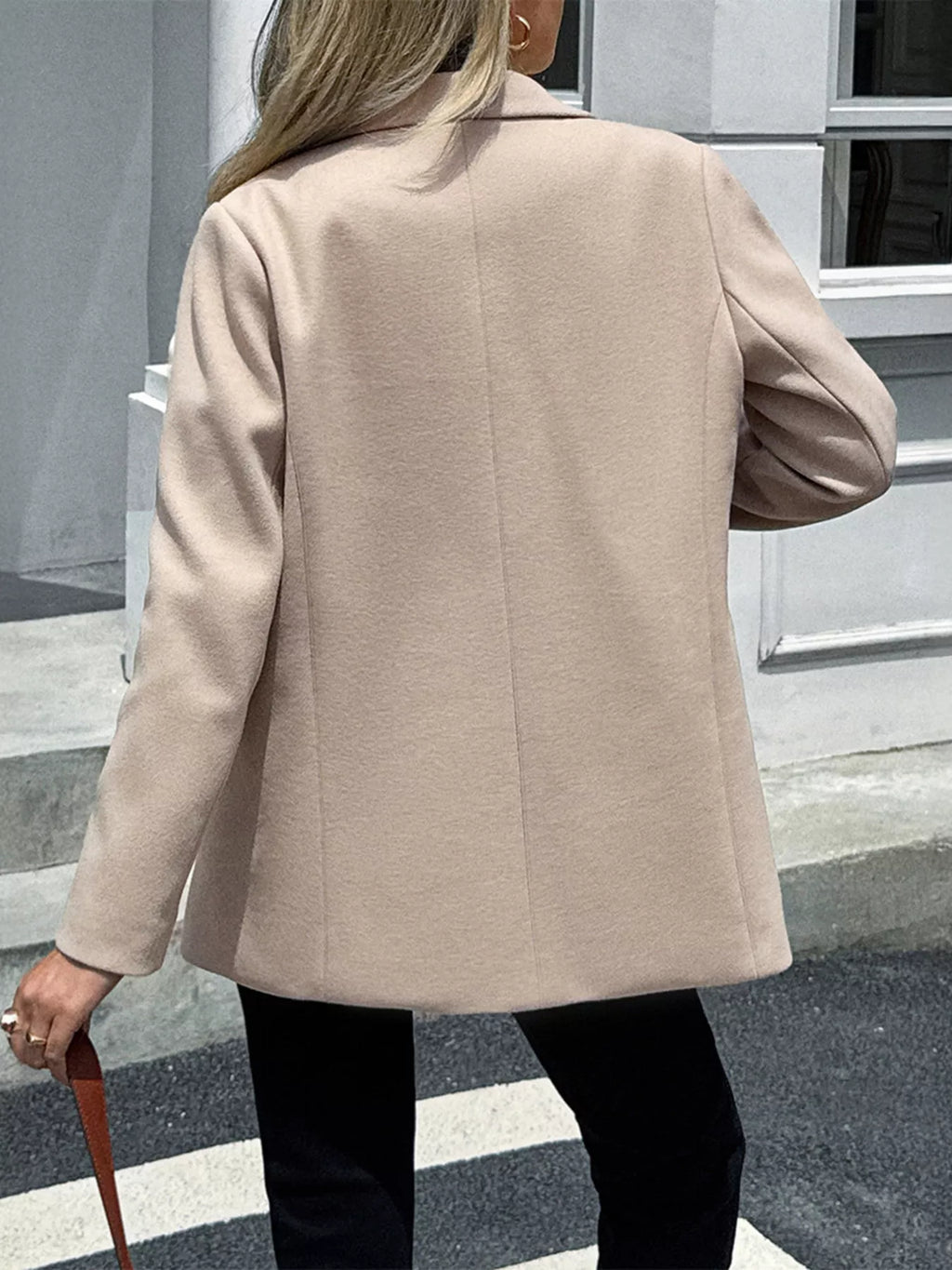 Lapel Collar Button Up Blazer - Lilixa.store