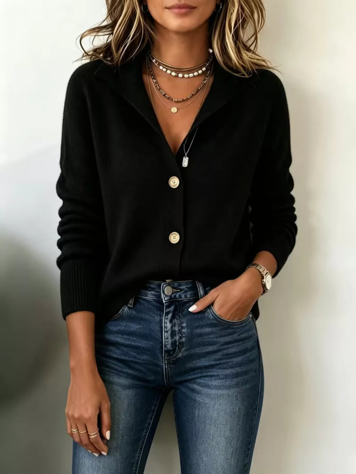 Button-Down Knit Cardigan - Lilixa.store
