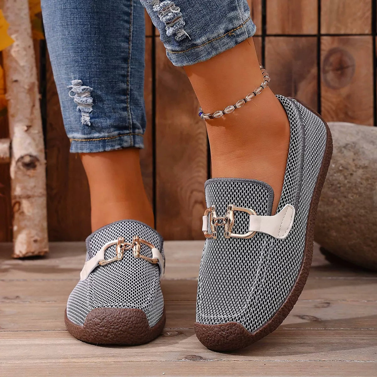 Round Toe Flat Slip-Ons, view 2