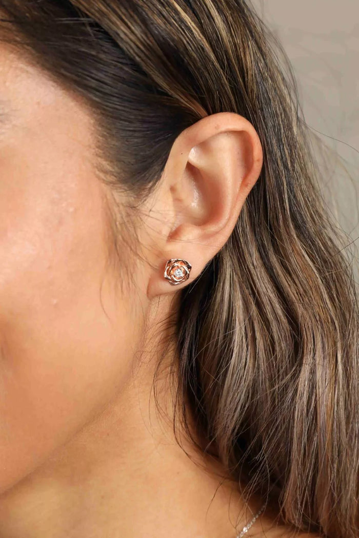 Adored Moissanite Flower 925 Sterling Silver Earrings - Lilixa.store