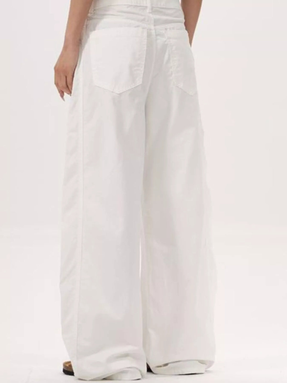 Men's Wide-Legged Casual Pants in White, view 2