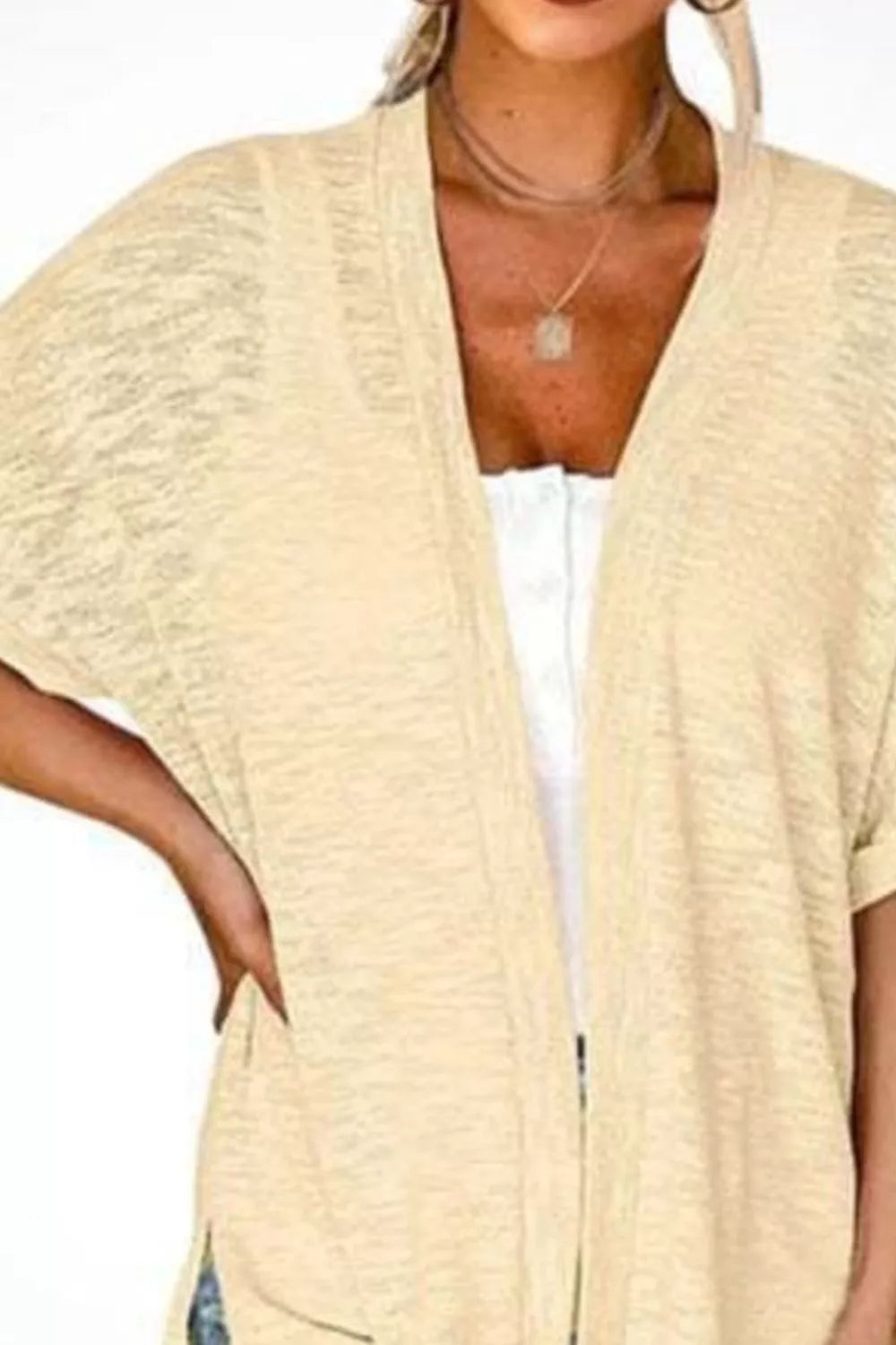 Side Sit Open Front Cardigan - Lilixa.store