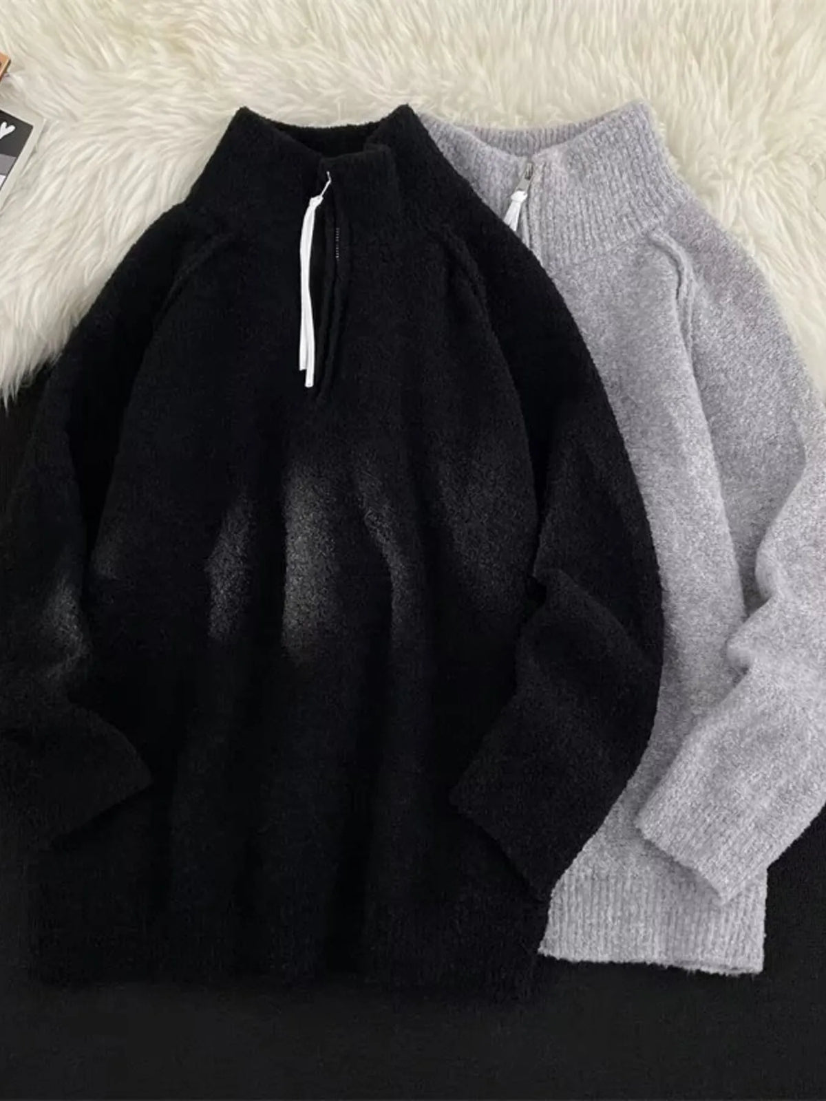 Men's Half-Zip High Neck Sweater - Lilixa.store