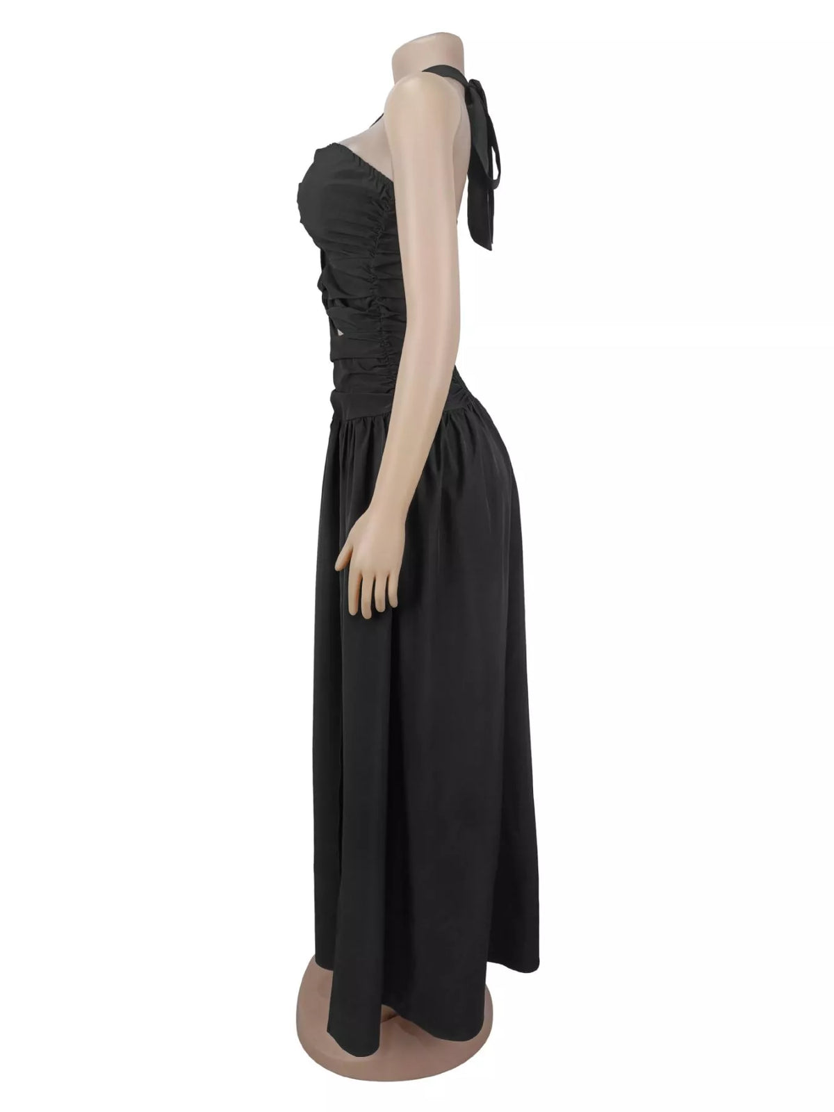 Halter Neck Cut-Out Maxi Dress with Front Slit - Lilixa.store